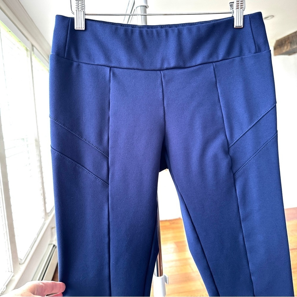 Suko jeans Blue Leggings with Seam Details and Wide Waistband, stretch